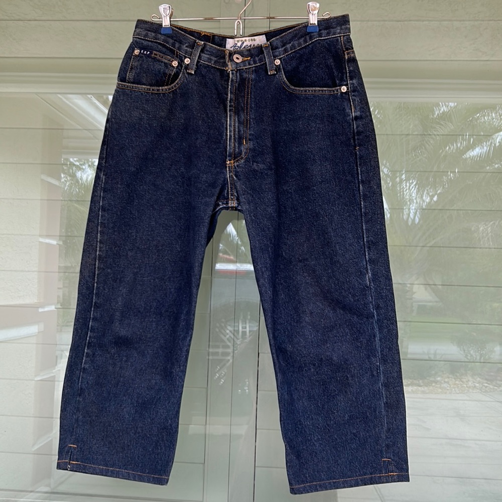Regular Express Blues Baggy Straight & Slit Legs Blue Jeans Pants Size 11/12 R